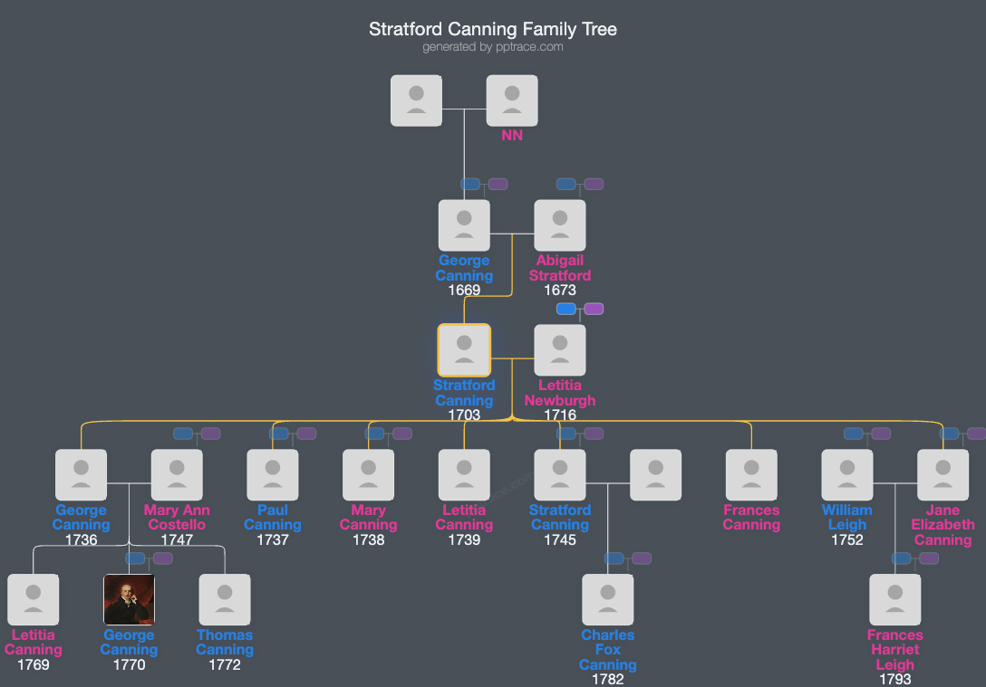 Stratford Canning family tree overview