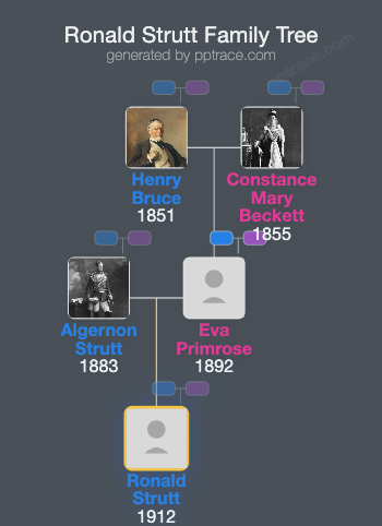 Ronald Strutt, 4th Baron Belper family tree overview