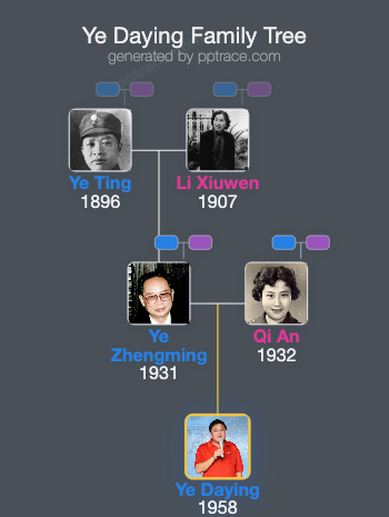 Ye Daying family tree overview