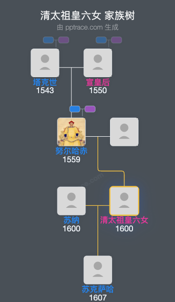 清太祖皇六女 家族树全览
