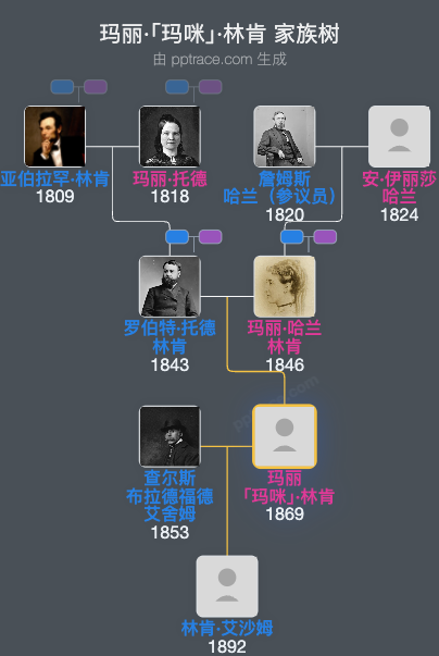 玛丽·「玛咪」·林肯家族树全览