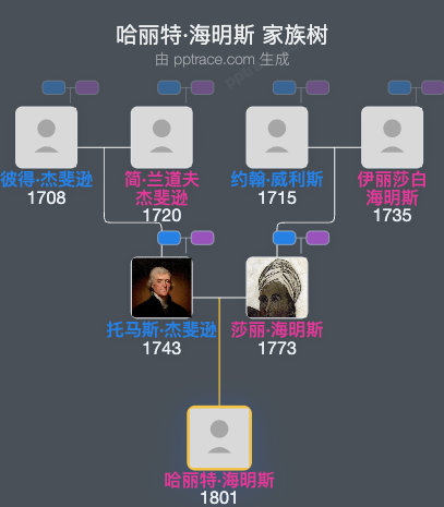 哈丽特·海明斯家族树全览