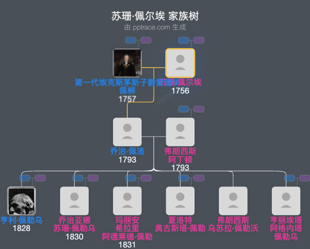苏珊·佩尔埃家族树全览