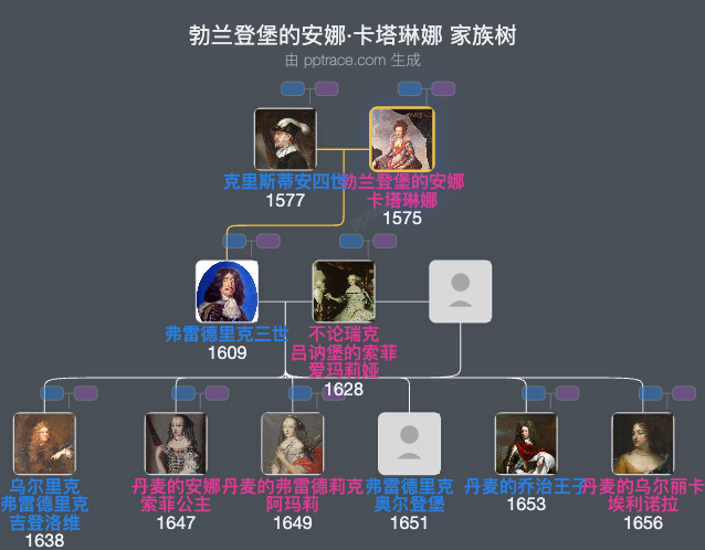 勃兰登堡的安娜·卡塔琳娜家族树全览