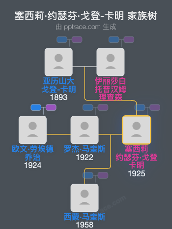 塞西莉·约瑟芬·戈登-卡明家族树全览