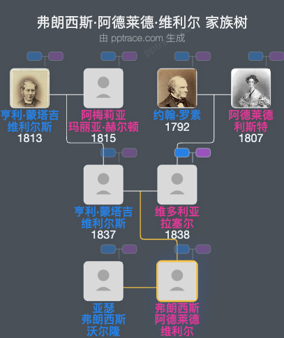 弗朗西斯·阿德莱德·维利尔家族树全览