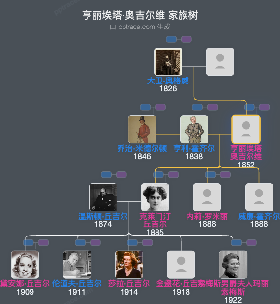 亨丽埃塔·奥吉尔维家族树全览