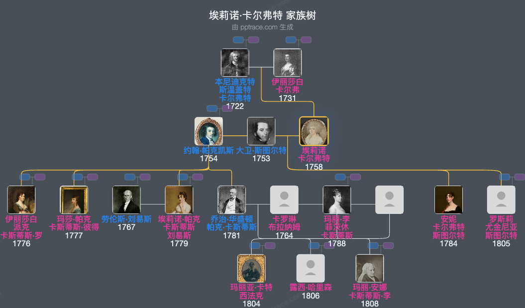 埃莉诺·卡尔弗特家族树全览