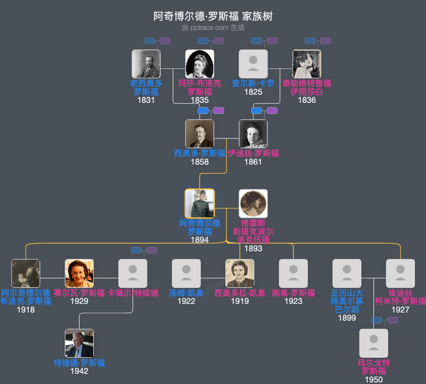 阿奇博尔德·罗斯福家族树全览
