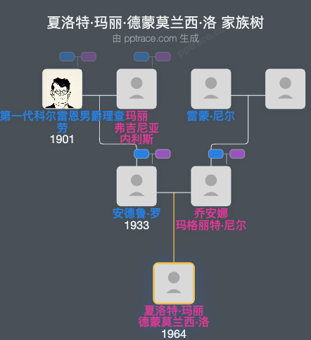 夏洛特·玛丽·德蒙莫兰西·洛家族树全览