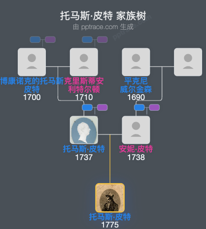 托马斯·皮特，第二代卡梅尔福德男爵家族树全览