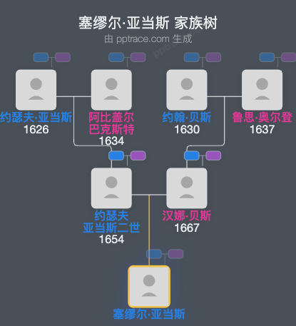 塞缪尔·亚当斯家族树全览