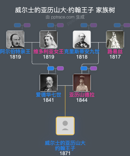 威尔士的亚历山大·约翰王子 家族树全览