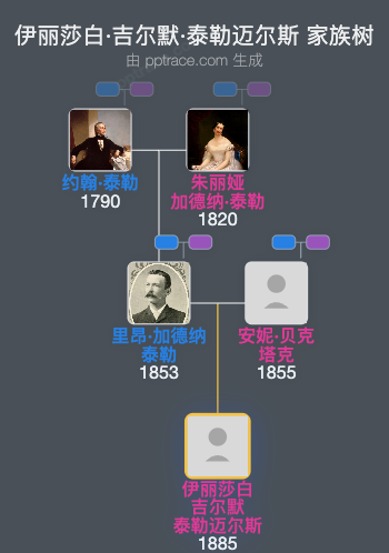 伊丽莎白·吉尔默·泰勒迈尔斯家族树全览