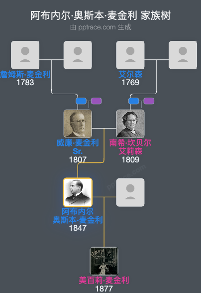 阿布内尔·奥斯本·麦金利家族树全览