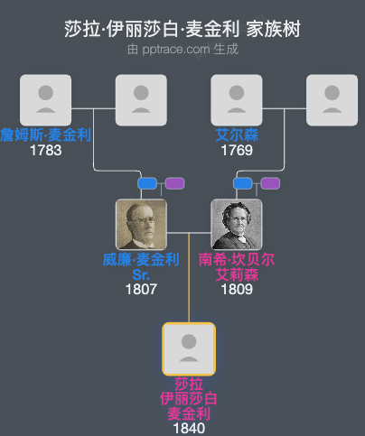莎拉·伊丽莎白·麦金利家族树全览