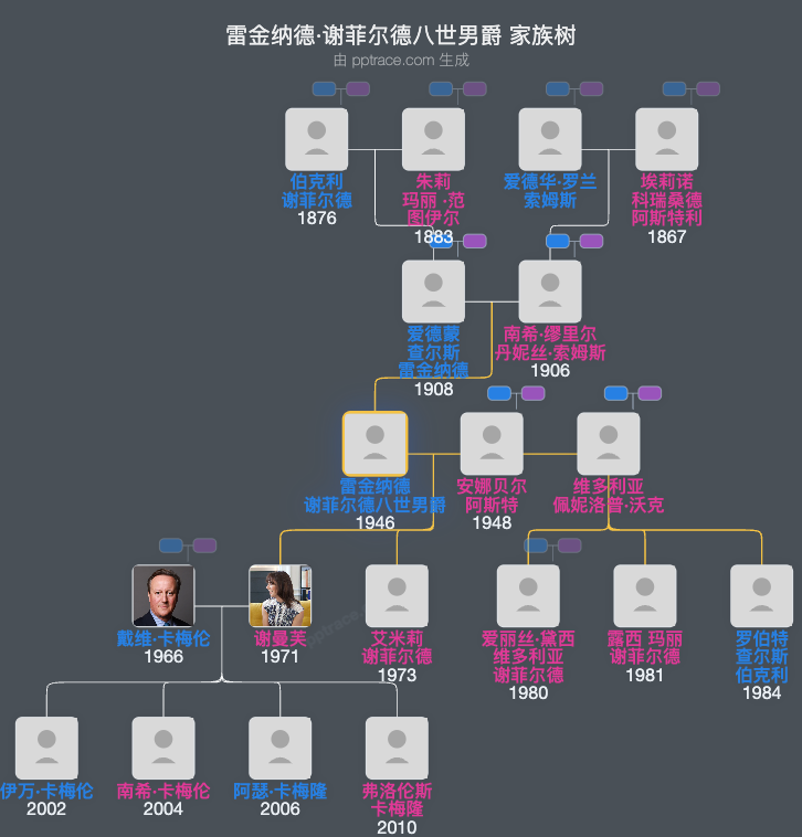 雷金纳德·谢菲尔德八世男爵家族树全览