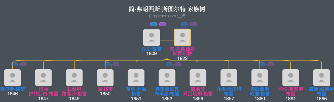 简·弗朗西斯·斯图尔特家族树全览