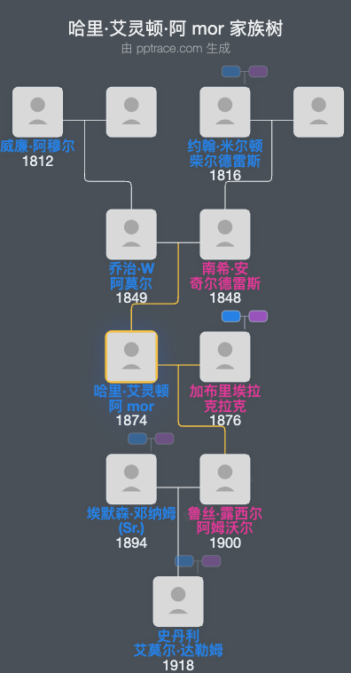 哈里·艾灵顿·阿 Mor家族树全览