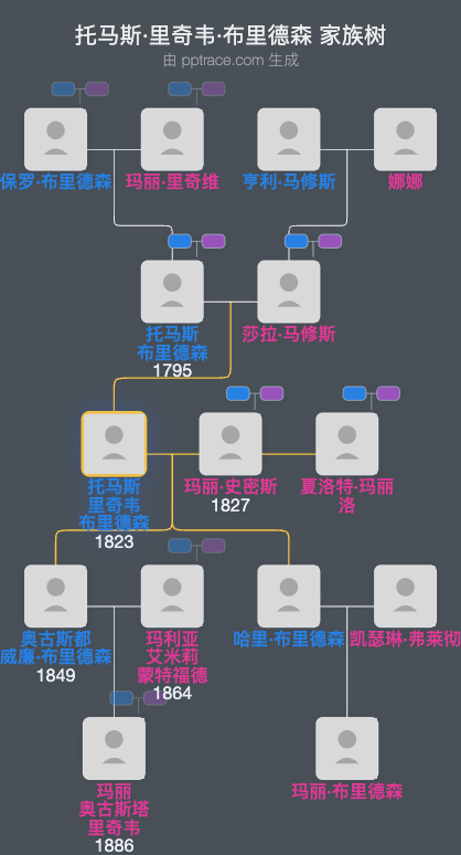 托马斯·里奇韦·布里德森家族树全览