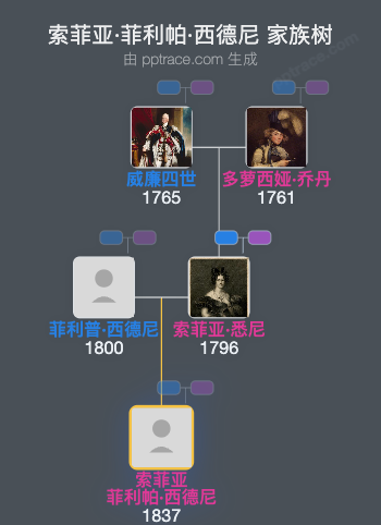 索菲亚·菲利帕·西德尼家族树全览