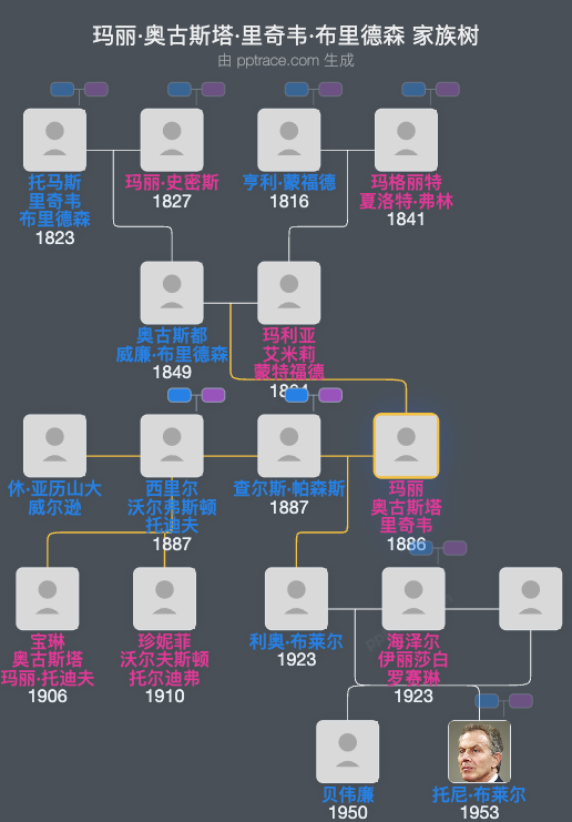 玛丽·奥古斯塔·里奇韦·布里德森家族树全览