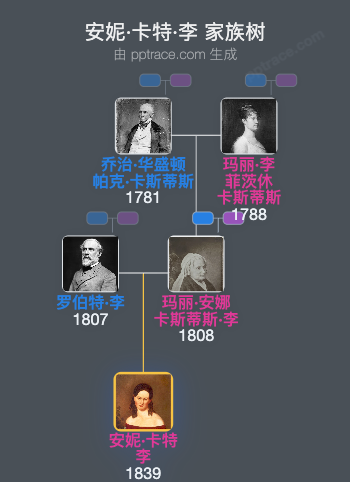 安妮·卡特·李家族树全览