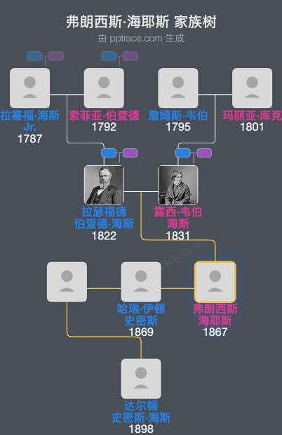 弗朗西斯·海耶斯家族树全览