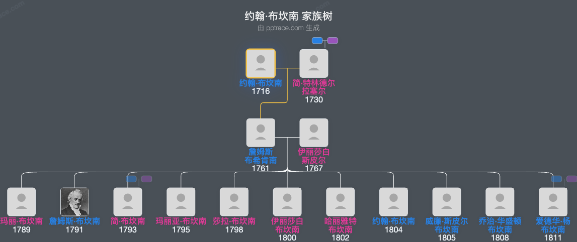约翰·布坎南家族树全览