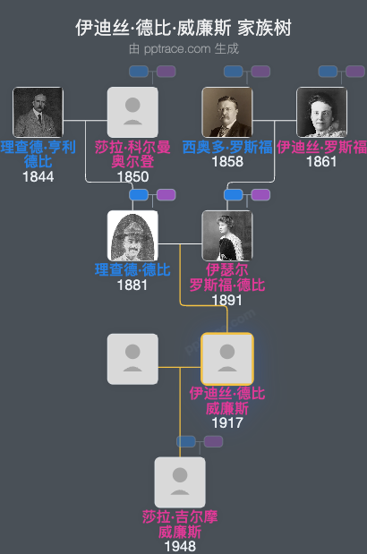 伊迪丝·德比·威廉斯家族树全览