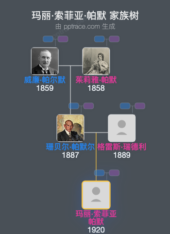 玛丽·索菲亚·帕默家族树全览