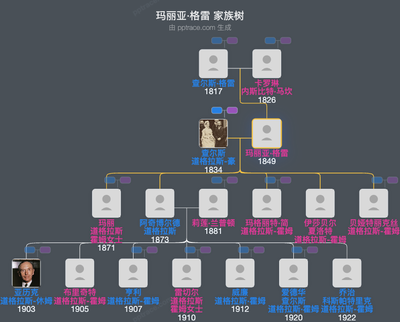 玛丽亚·格雷家族树全览
