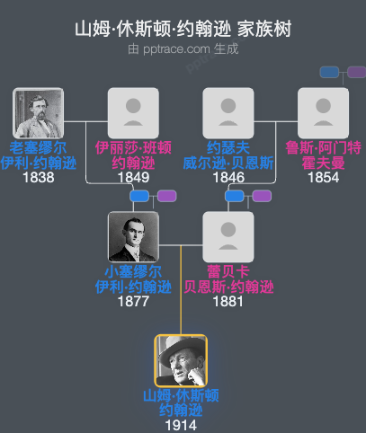 山姆·休斯顿·约翰逊家族树全览