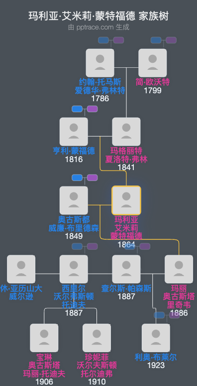 玛利亚·艾米莉·蒙特福德家族树全览