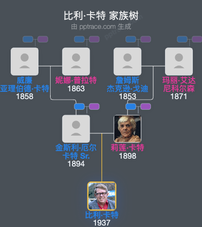 比利·卡特家族树全览