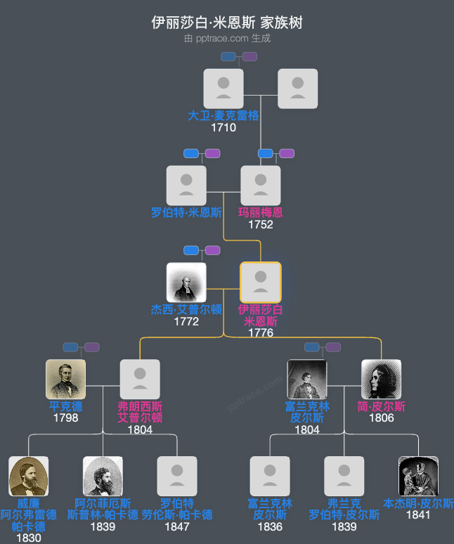 伊丽莎白·米恩斯家族树全览