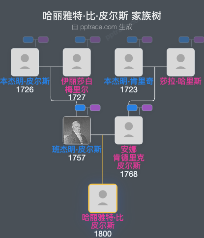 哈丽雅特·比·皮尔斯家族树全览
