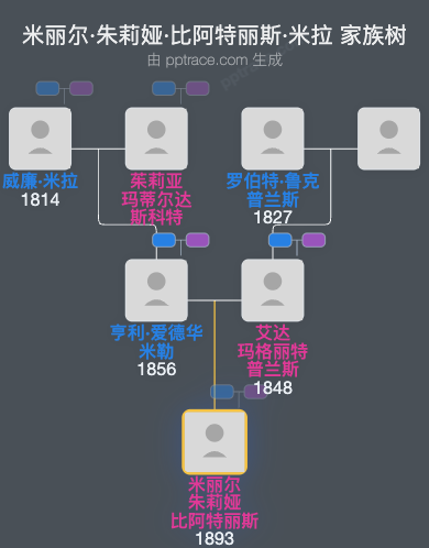 米丽尔·朱莉娅·比阿特丽斯·米拉家族树全览