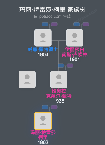 玛丽·特雷莎·柯里家族树全览