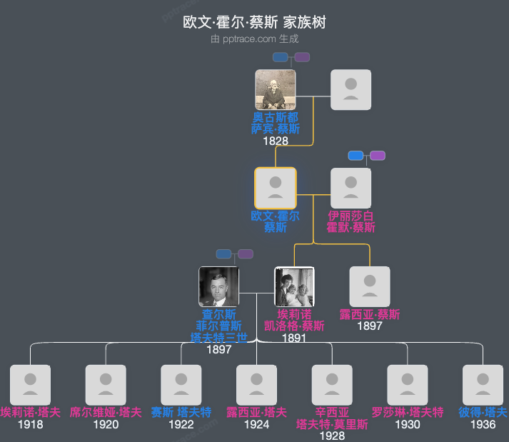 欧文·霍尔·蔡斯家族树全览