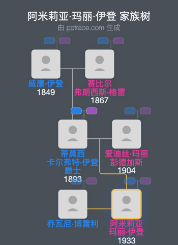 阿米莉亚·玛丽·伊登家族树全览