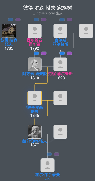 彼得·罗森·塔夫家族树全览