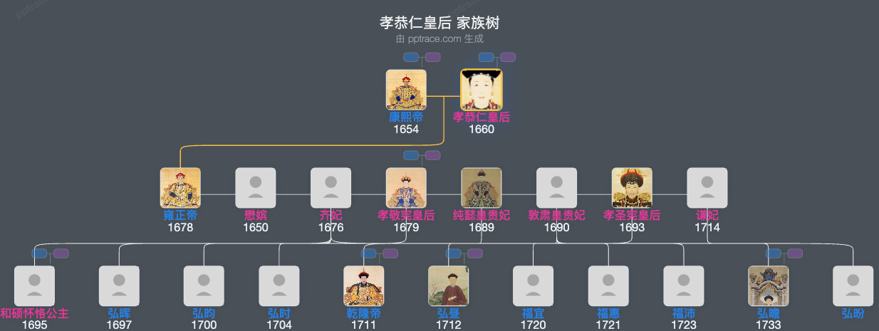 孝恭仁皇后家族树全览