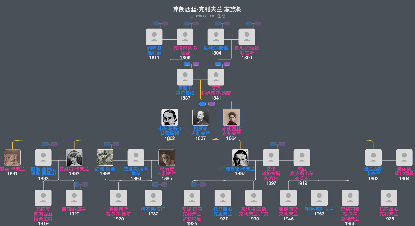 弗朗西丝·克利夫兰家族树全览