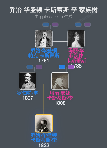 乔治·华盛顿·卡斯蒂斯·李家族树全览