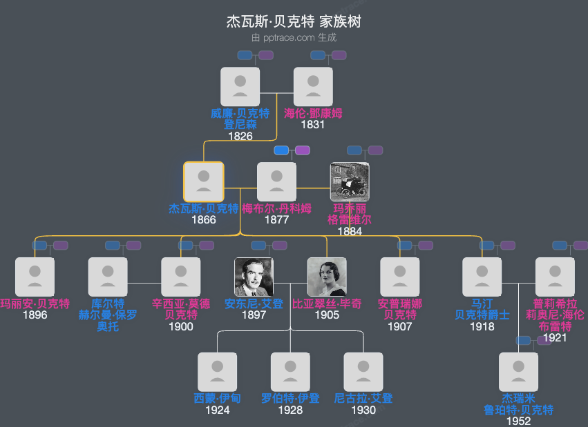 杰瓦斯·贝克特家族树全览