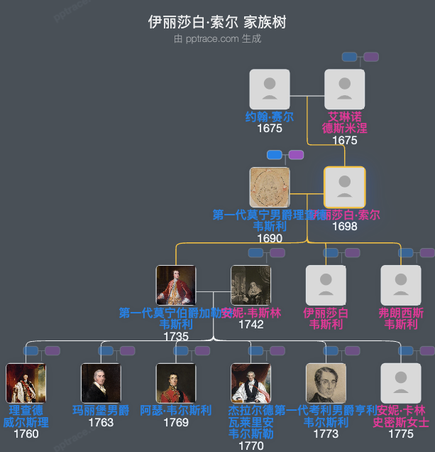 伊丽莎白·索尔家族树全览
