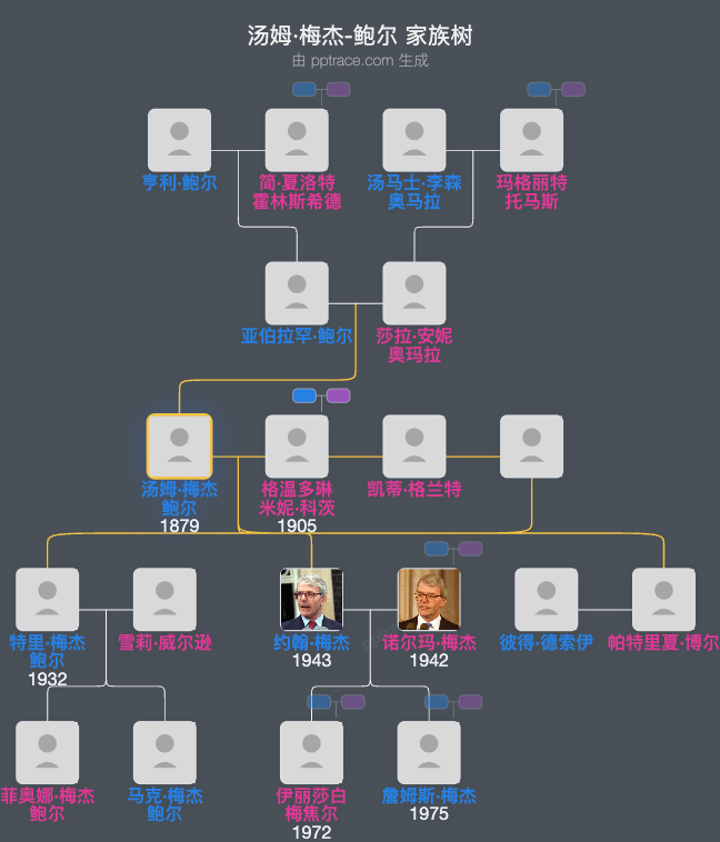 汤姆·梅杰-鲍尔家族树全览