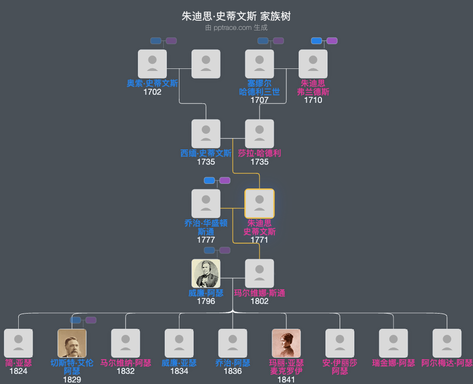 朱迪思·史蒂文斯家族树全览