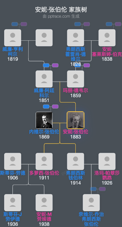 安妮·张伯伦家族树全览